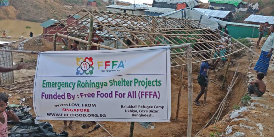 In Bangladesh, Free Food for All went beyond distributing meals, it also built shelters for Rohingya refugees in the camps