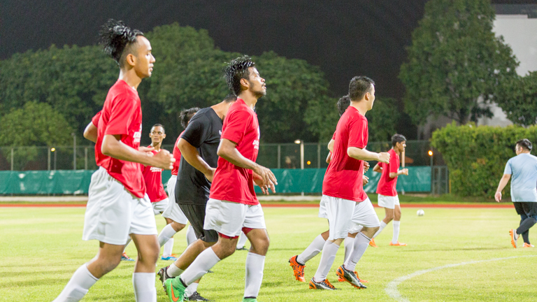 Singapore's CP football team training for the Asean Para Games 2015. Picture by Wei Yuet Wong