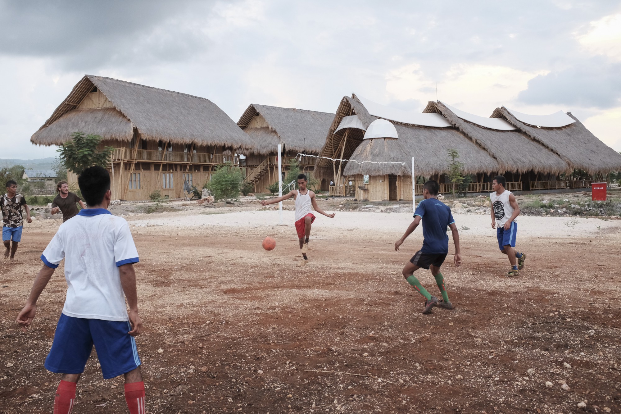Taking a break from studies, the Sumbanese youth engage in an energetic game of football. Guests are welcome to participate too!