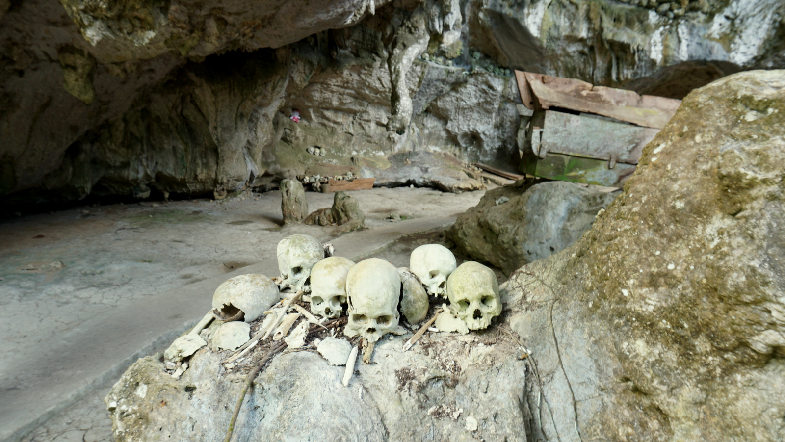 Old remains at graves in a limestone cave in South Toraja. Photo by Upneet Kaur-Nagpal
