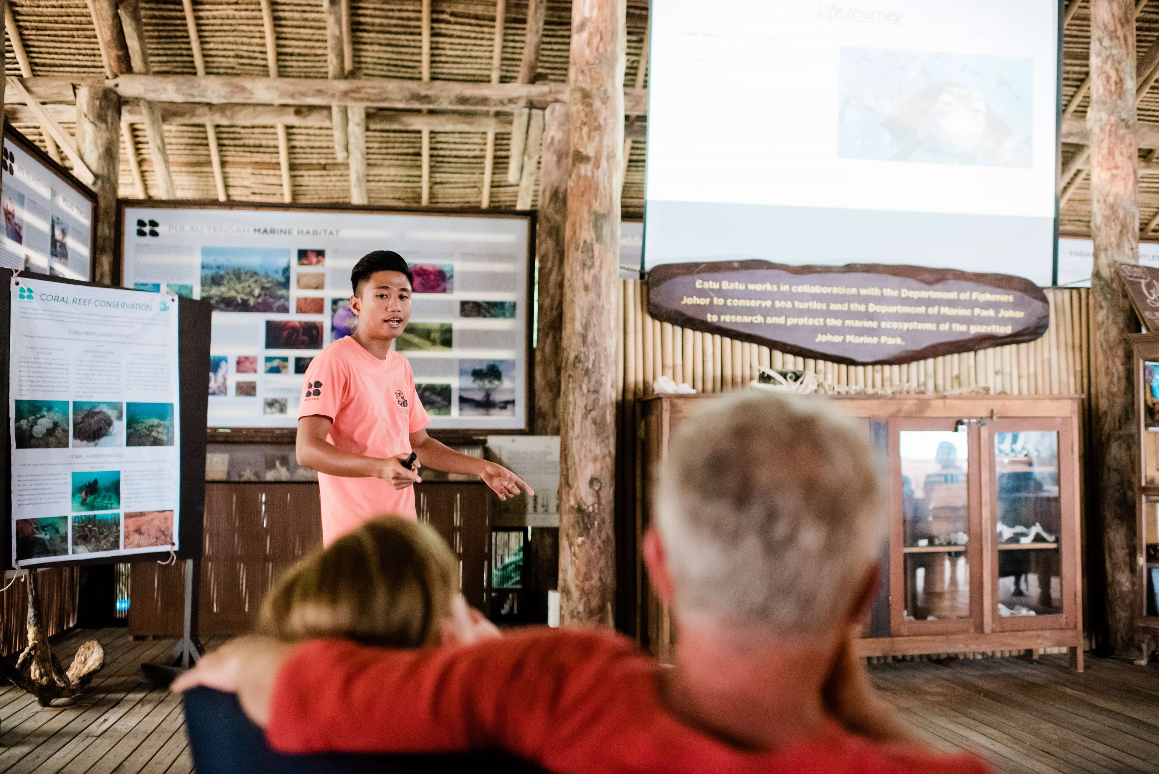 Since TIC — which has a team of five full-time marine biologists and environmental scientists — began coral restoration efforts, it has seen reefs in its nursery grow up to 5cm per month. Its Outreach Coordinator Mohammed Alzam (pictured) gives talks to guests who want to learn more about marine biodiversity and conservation. Photo by Kenny Ng 
