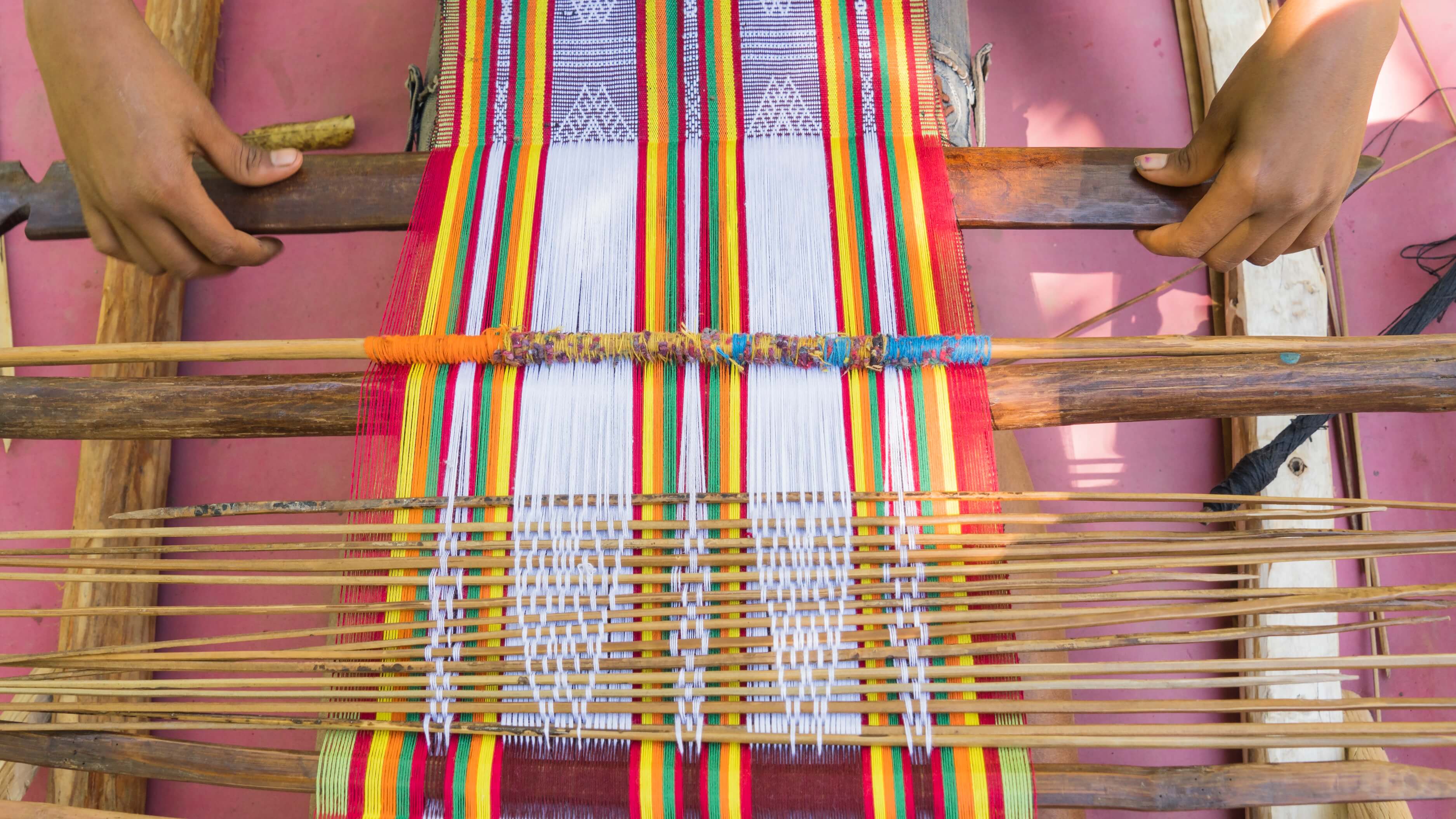 Lotis, a variant of Timorese tenun handweaving techniques. Weaving is another aspect of Timorose culture Lakoat.Kujawas strives to preserve. Photo by Andra Fembriarto