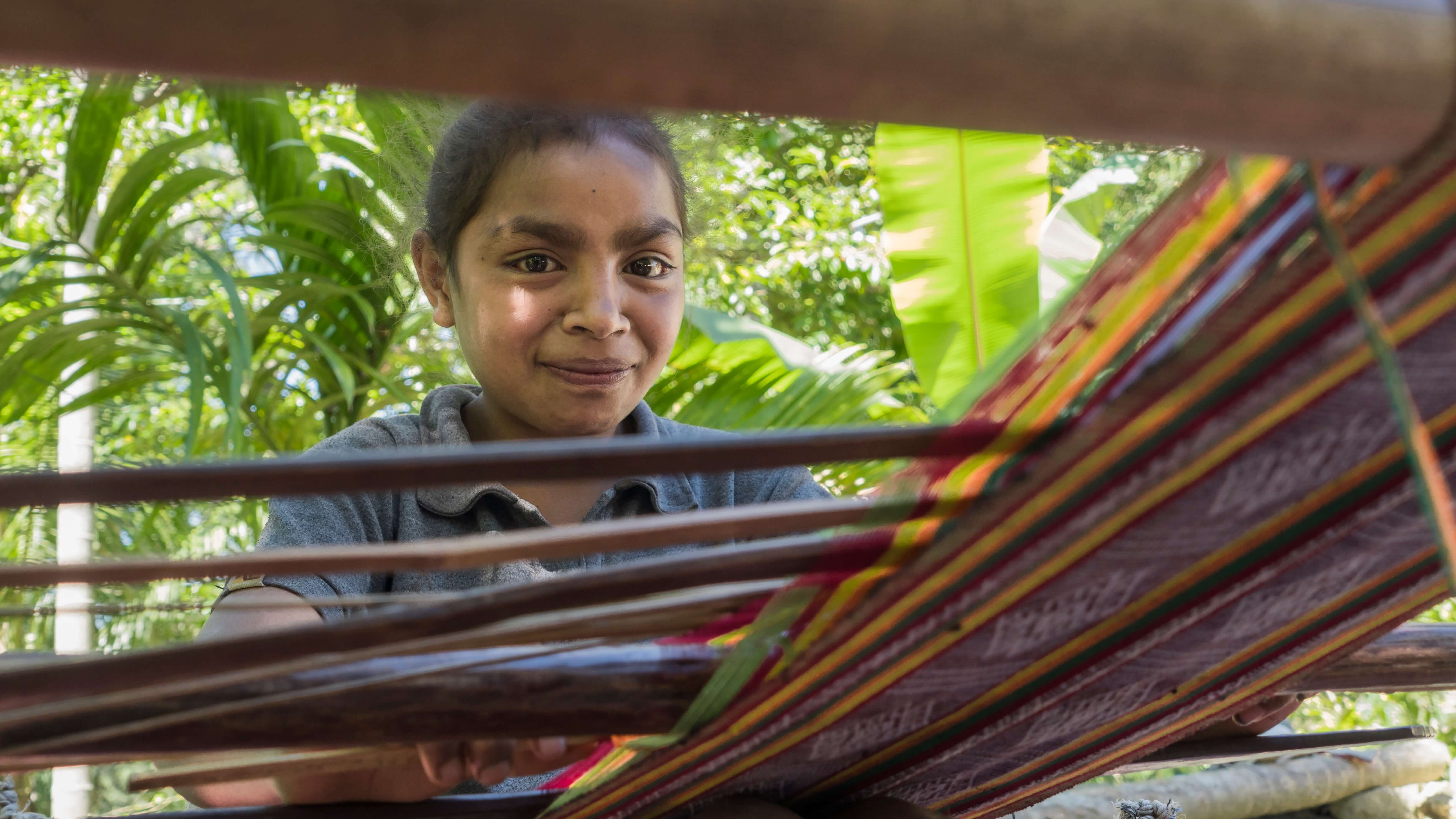 Nurmi Neolaka, Amelia’s 14-year-old daughter. In October 2019, she represented South Central Timor regency in a provincial tenun competition involving weavers from Flores, Sumba and other East Nusa Tenggara islands. Photo by Andra Fembriarto