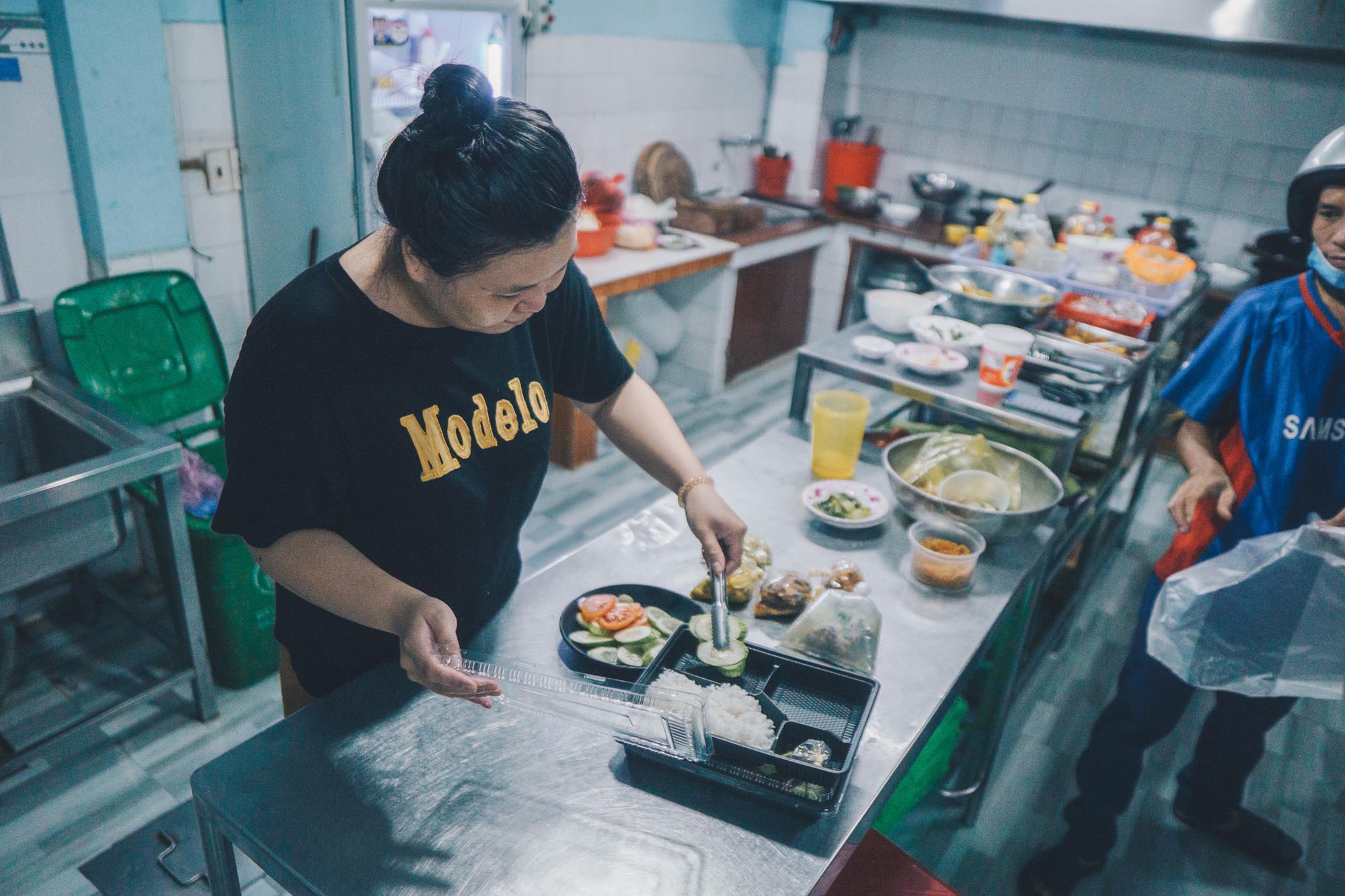 The dishes are typically Vietnamese home-cooked meals within the USD$1-$2 price range. Photo by Nam Quoc Tran