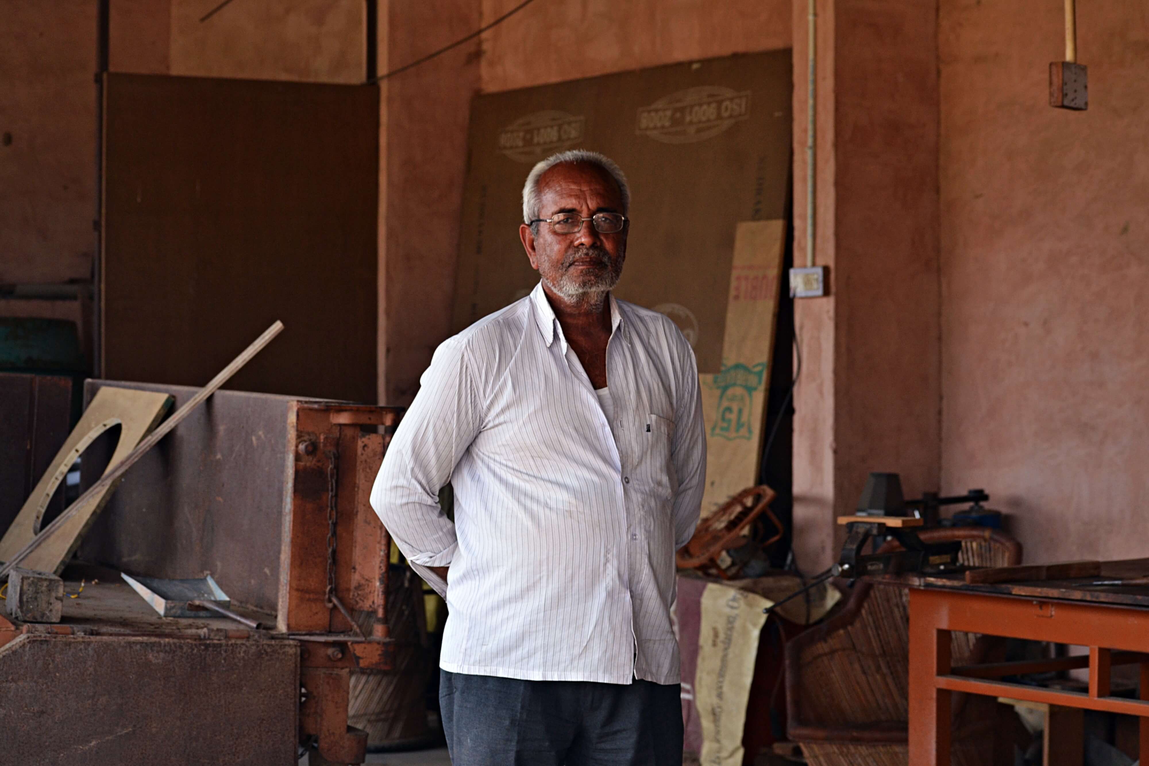 Mr Murari, a woodworking craftsman, is among the artisans Apani Dhani works with to organise workshops for guests. Every cent paid by a guest goes towards the artisan.