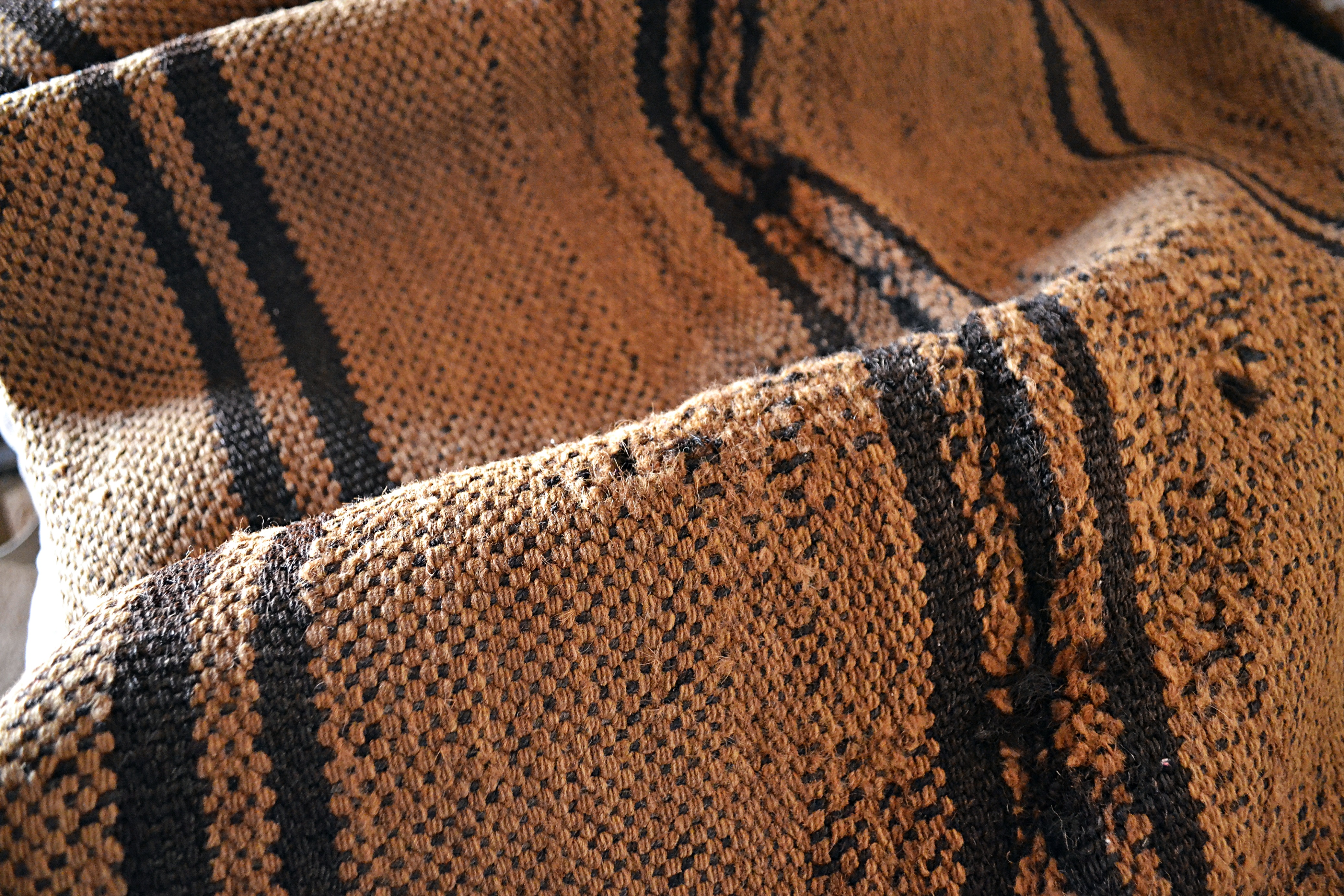Many household items are still made using available natural materials, such as this blanket woven from camel hair. Photo by Stuti Bhadauria