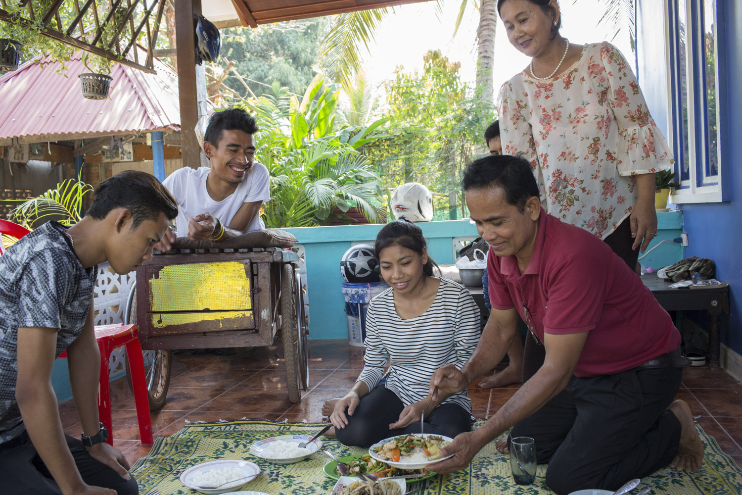 When Sophanna was staying at an orphanage in Siem Reap, a local Christian couple took him in as part of their family. Even after he moved to live with friends at a music school, they invite him over for meals at their home from time to time.