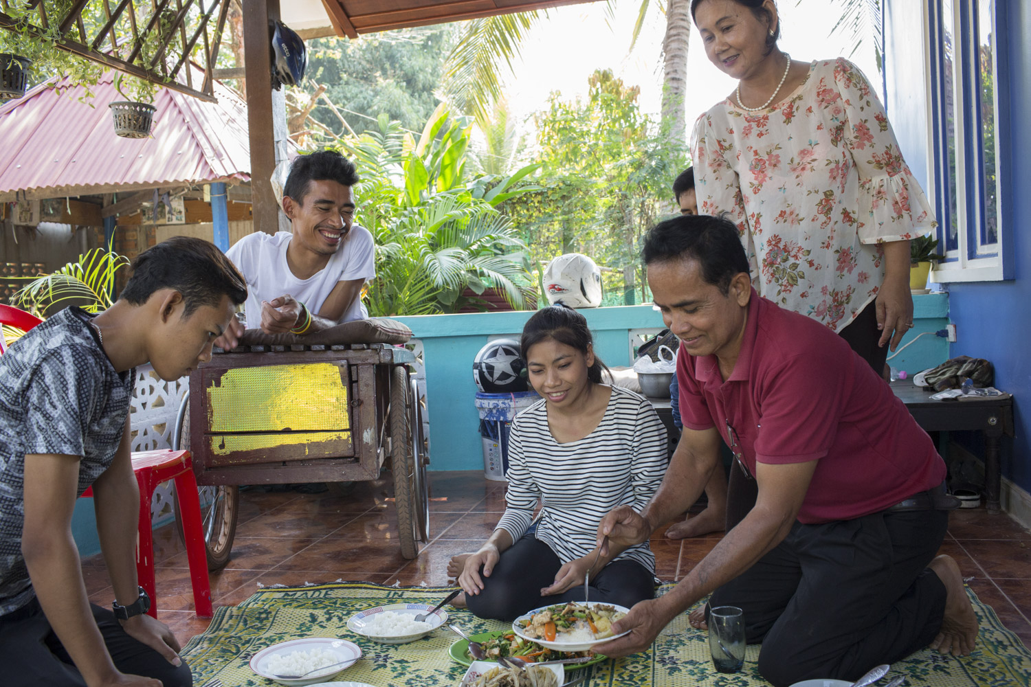 When Sophanna was staying at an orphanage in Siem Reap, a local Christian couple took him in as part of their family. Even after he moved to live with friends at a music school, they invite him over for meals at their home from time to time. When Sophanna was staying at an orphanage in Siem Reap, a local Christian couple took him in as part of their family. Even after he moved to live with friends at a music school, they invite him over for meals at their home from time to time.