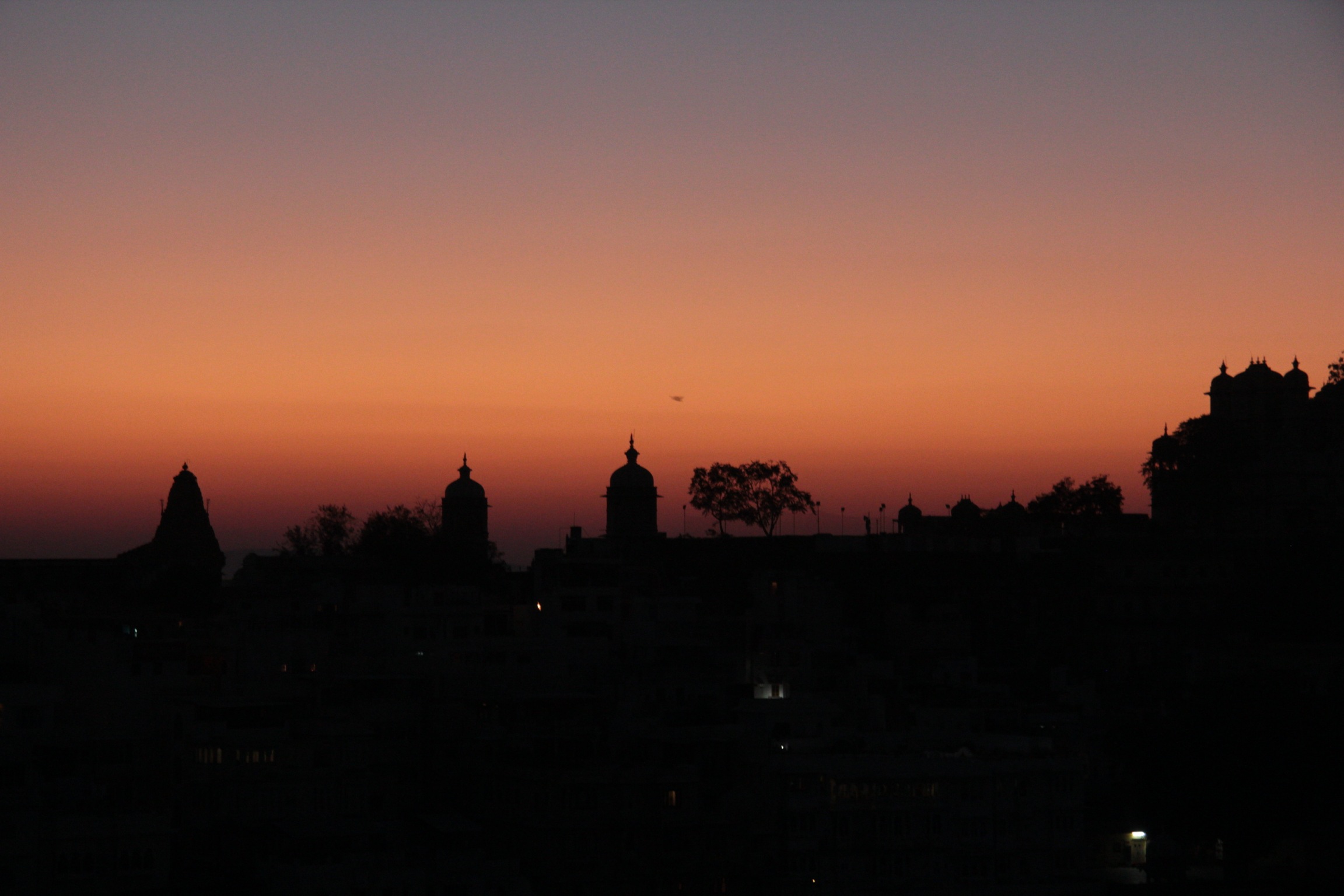 Udaipur skyline at sunset