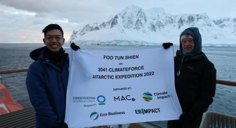 Photo of Tun Shien with Robert Swan O.B.E., Founder of the 2041 Foundation. Photo by Trenton Branson