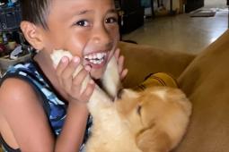 Mathew and his dog Chuchay in Manila