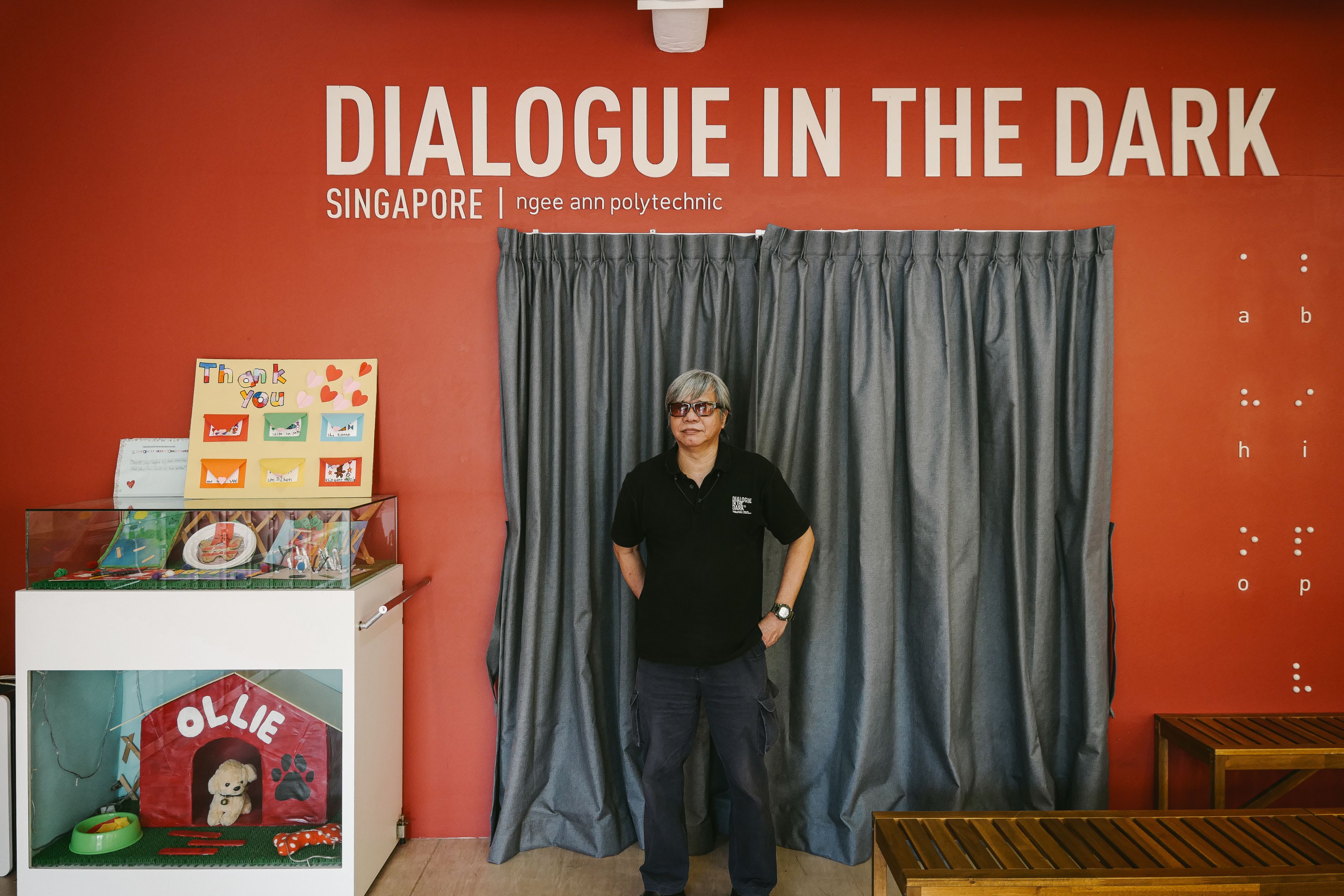 Gary Lim works as a guide at experiential learning centre Dialogue in the Dark.